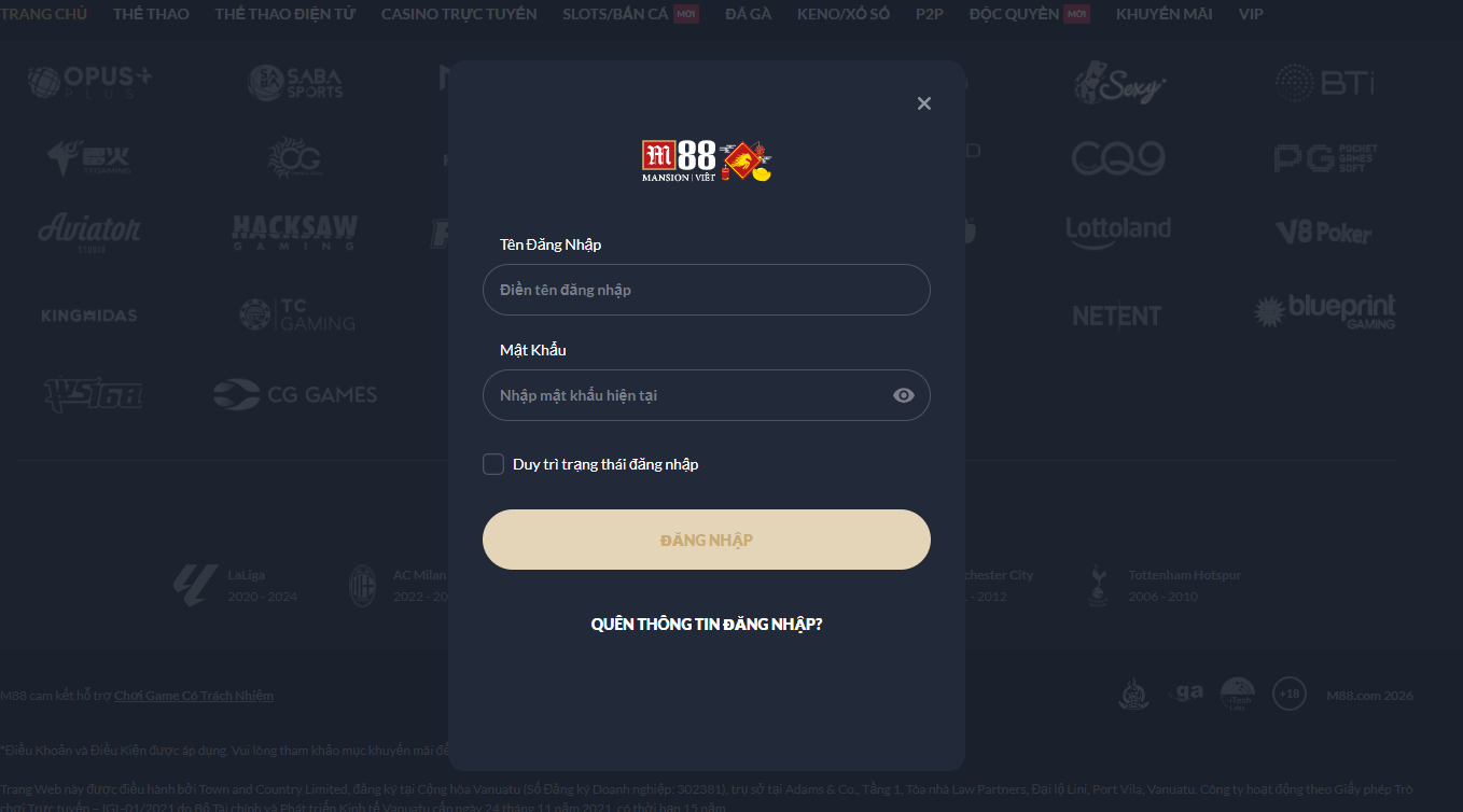 Hướng dẫn đăng nhập M88